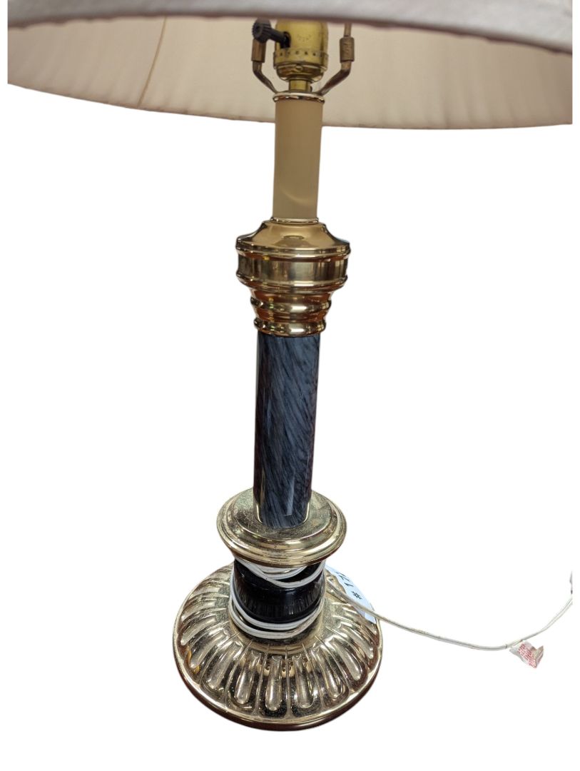Vintage Marble-Style Column Table Lamp