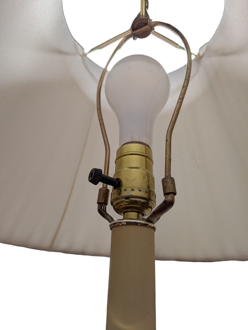 Vintage Marble-Style Column Table Lamp