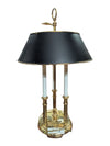 Vintage Brass Bouillotte-Style Three-Light Table Lamp