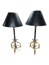 Pair of Frederick Cooper Brass & Black Table Lamps