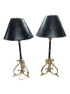 Pair of Frederick Cooper Brass & Black Table Lamps