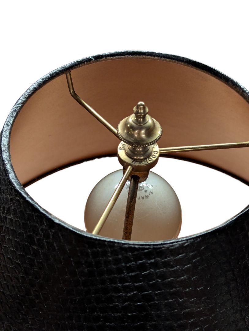 Pair of Frederick Cooper Brass & Black Table Lamps