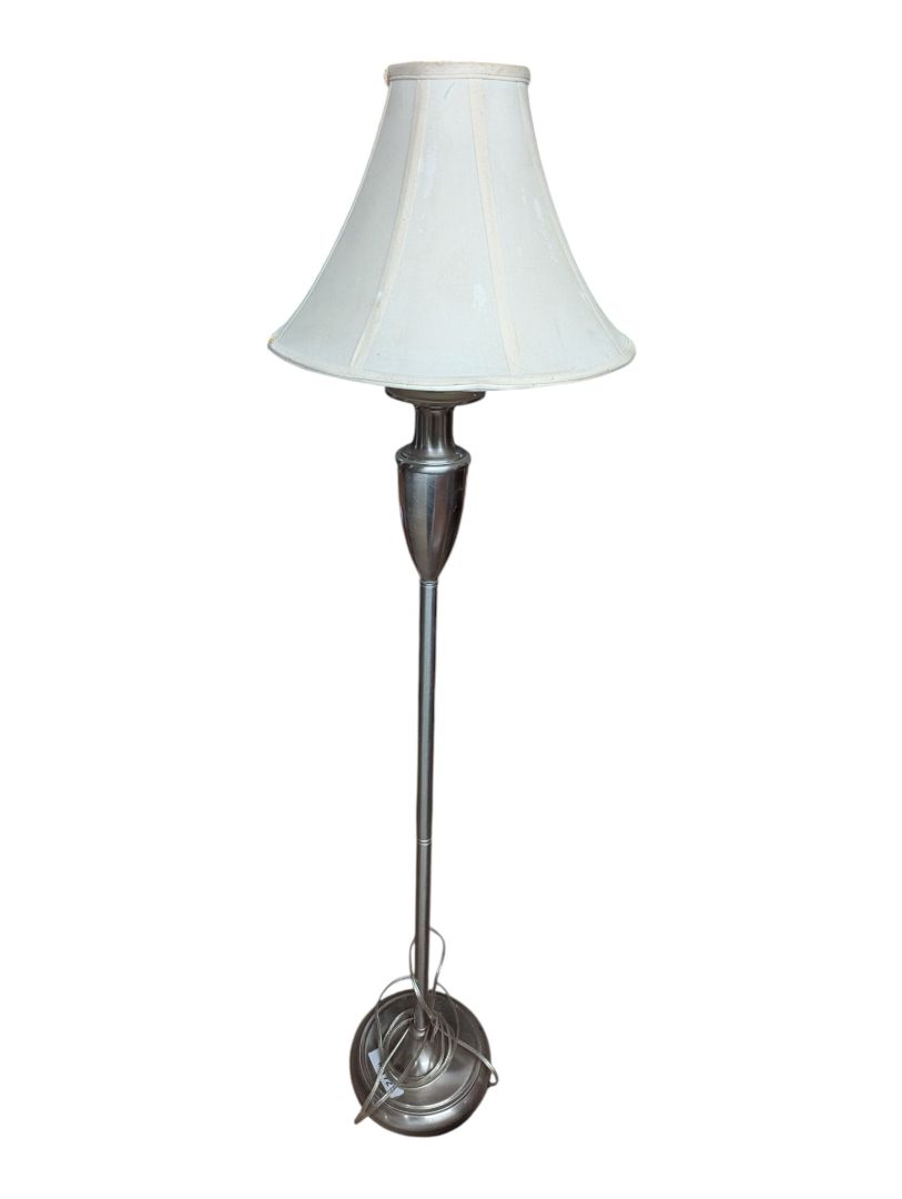 Vintage Pewter-Tone Urn Style Floor Lamp