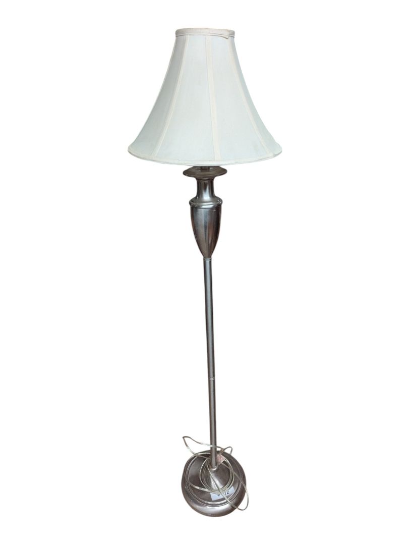 Vintage Pewter-Tone Urn Style Floor Lamp