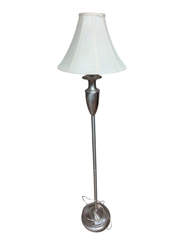 Vintage Pewter-Tone Urn Style Floor Lamp