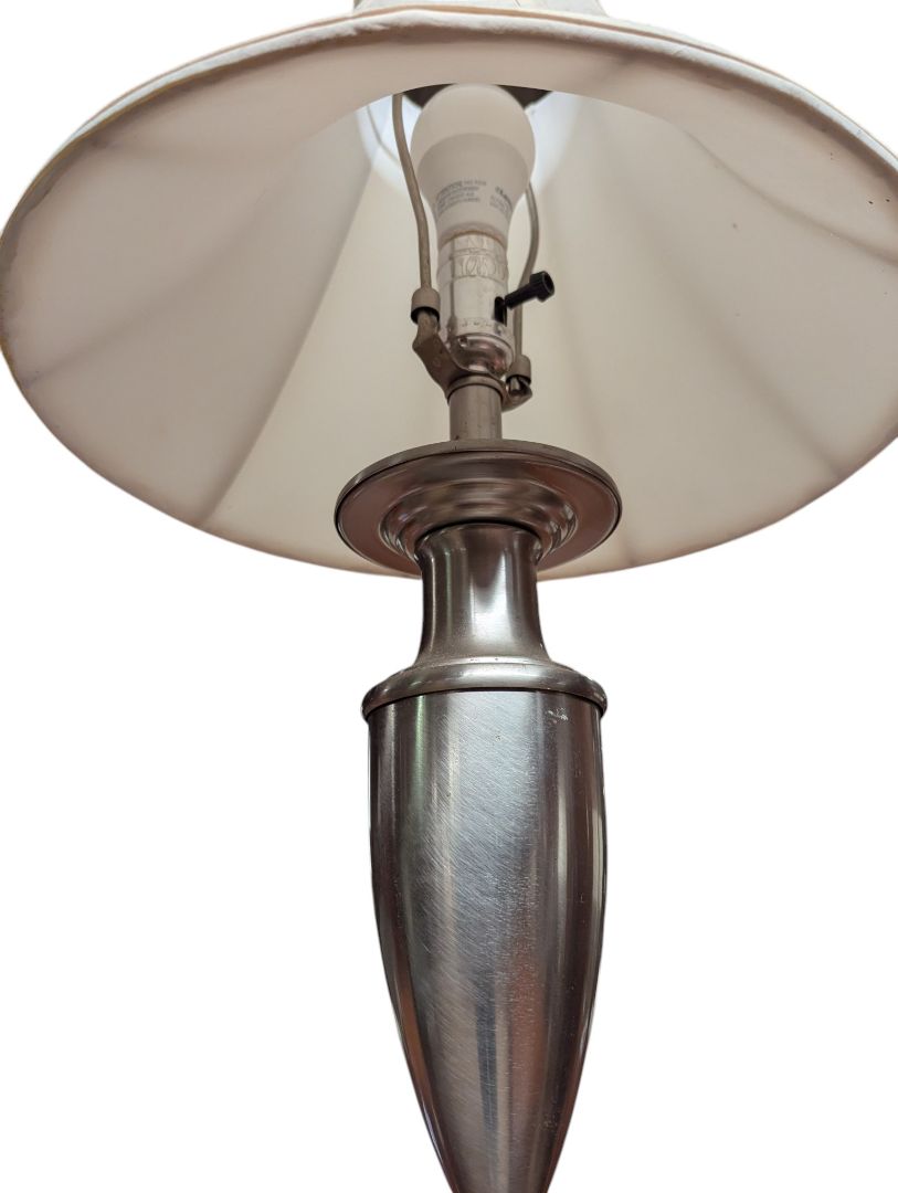 Vintage Pewter-Tone Urn Style Floor Lamp