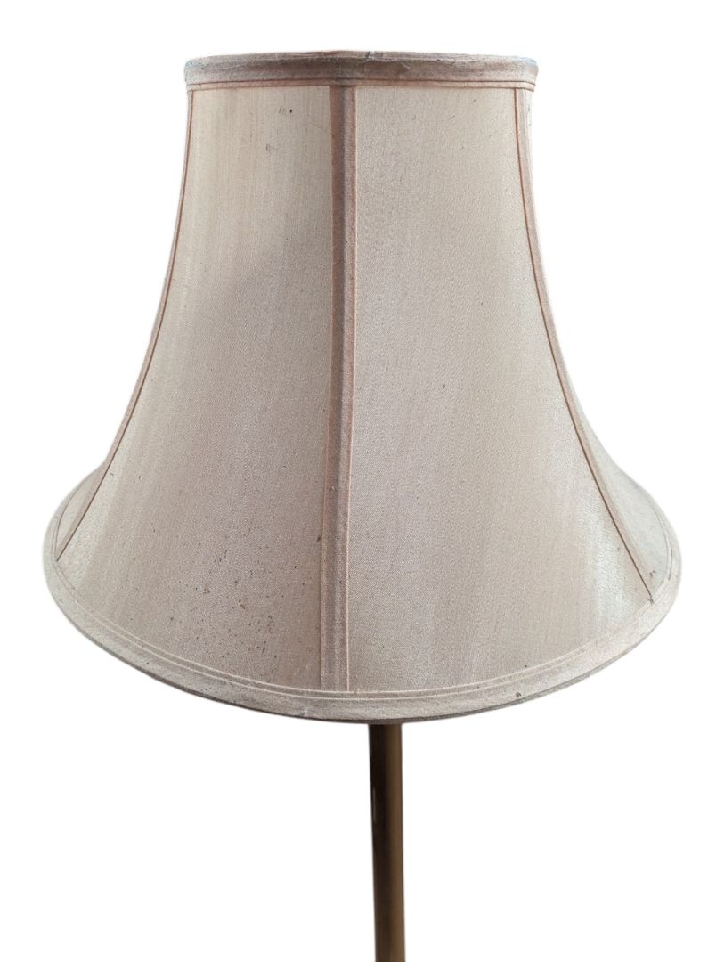 Vintage Brass-Tone Floor Lamp with Bell Shade