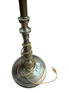Vintage Brass-Tone Floor Lamp with Bell Shade
