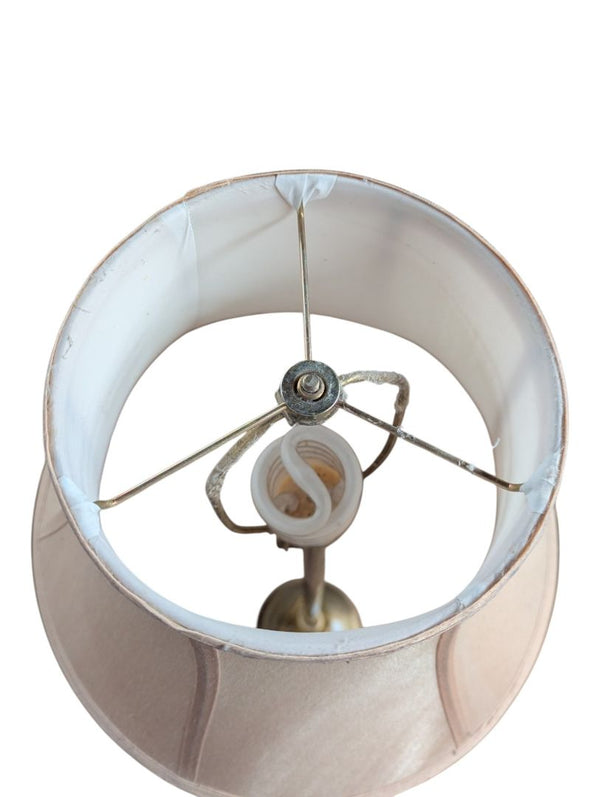 Vintage Brass-Tone Floor Lamp with Bell Shade