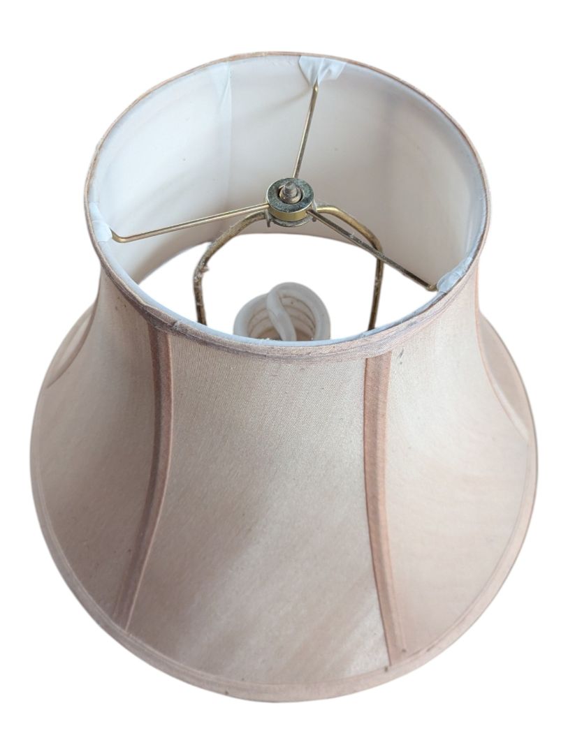 Vintage Brass-Tone Floor Lamp with Bell Shade