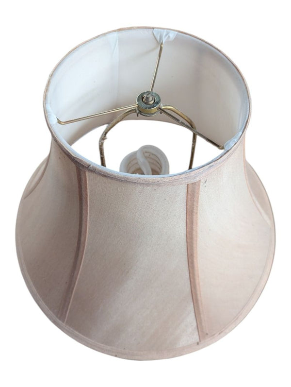 Vintage Brass-Tone Floor Lamp with Bell Shade