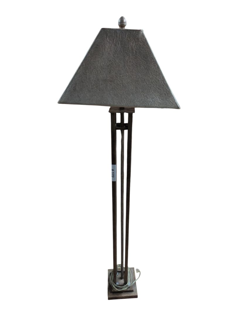 Traditional Metal Floor Lamp with Square Shade
