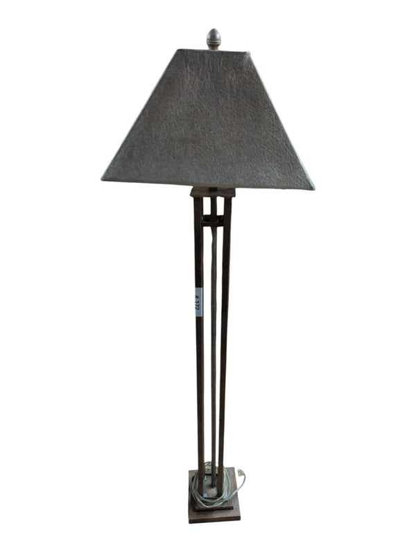 Traditional Metal Floor Lamp with Square Shade
