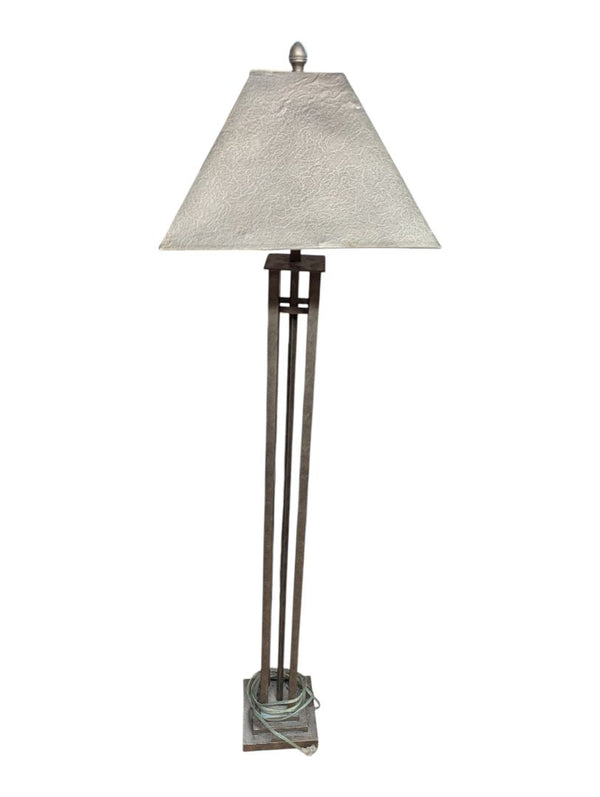 Traditional Metal Floor Lamp with Square Shade