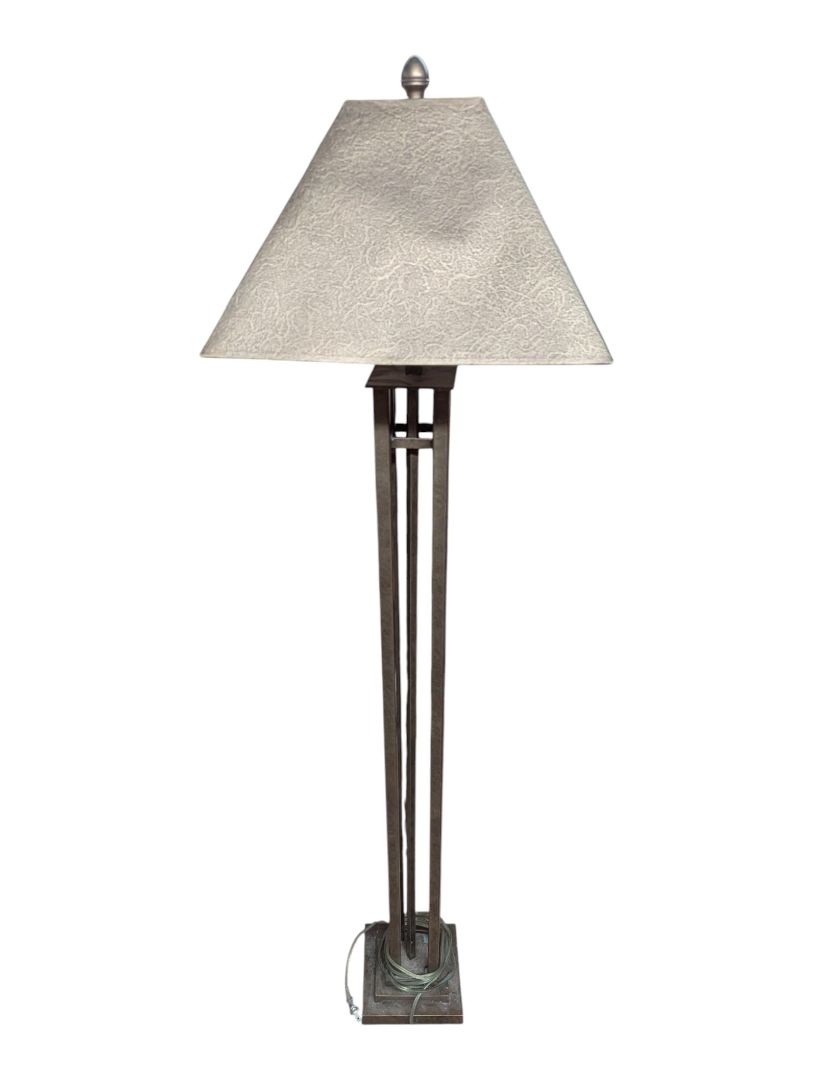 Traditional Metal Floor Lamp with Square Shade