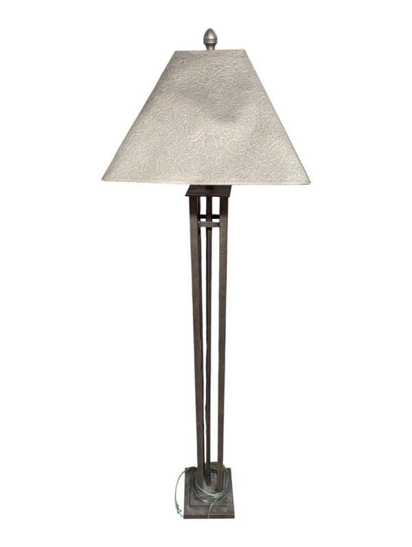 Traditional Metal Floor Lamp with Square Shade