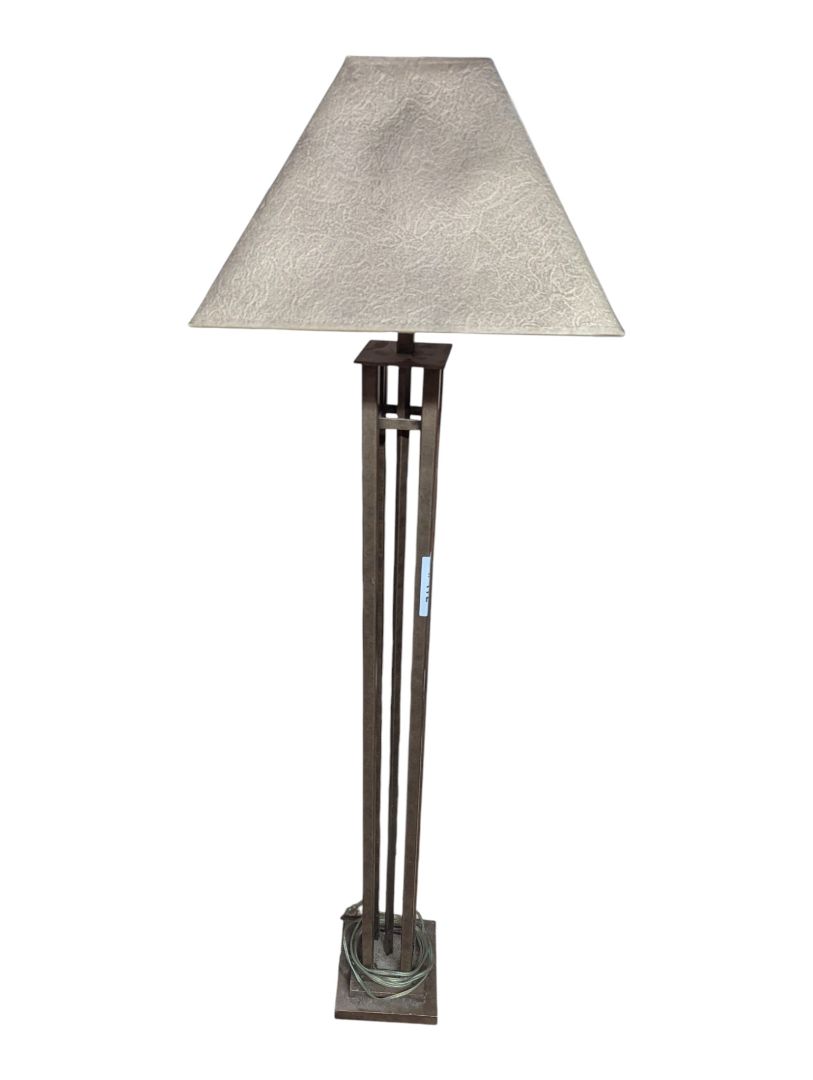 Traditional Metal Floor Lamp with Square Shade