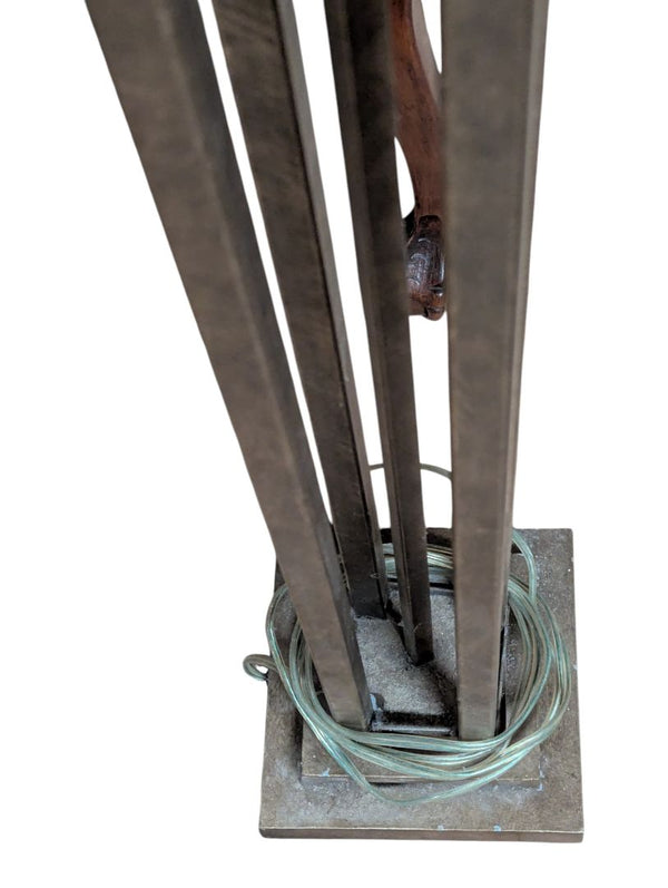 Traditional Metal Floor Lamp with Square Shade