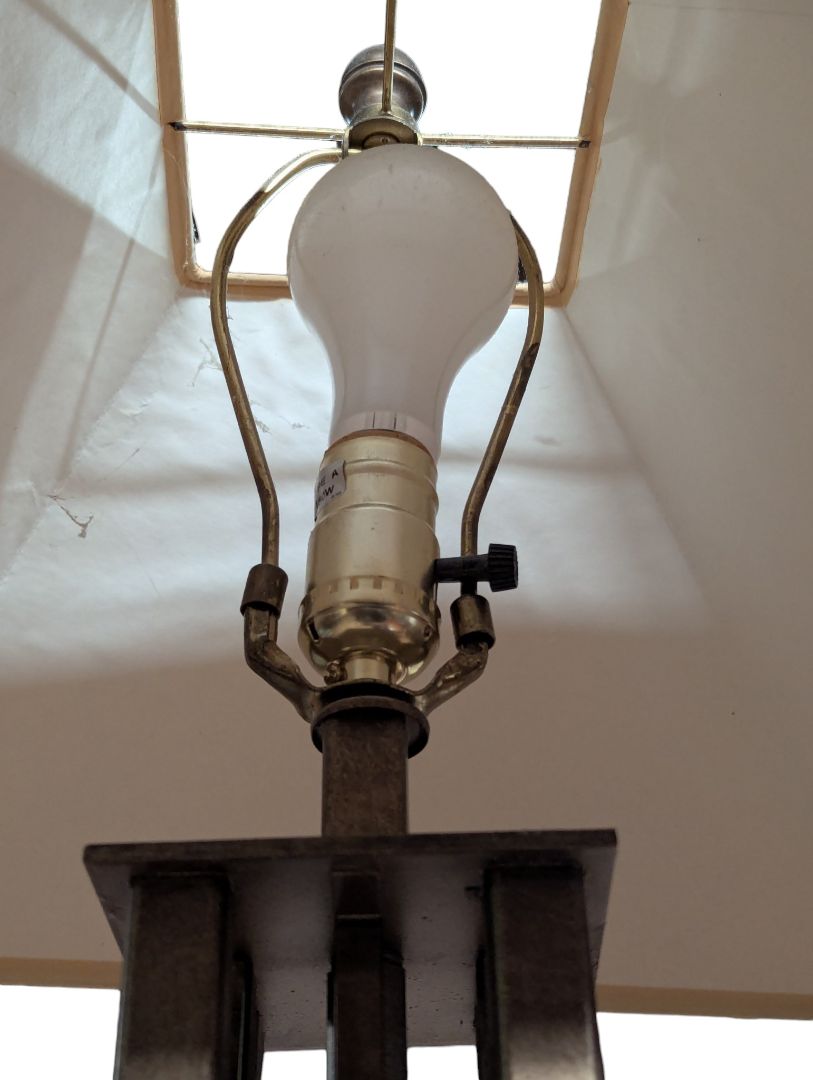 Traditional Metal Floor Lamp with Square Shade