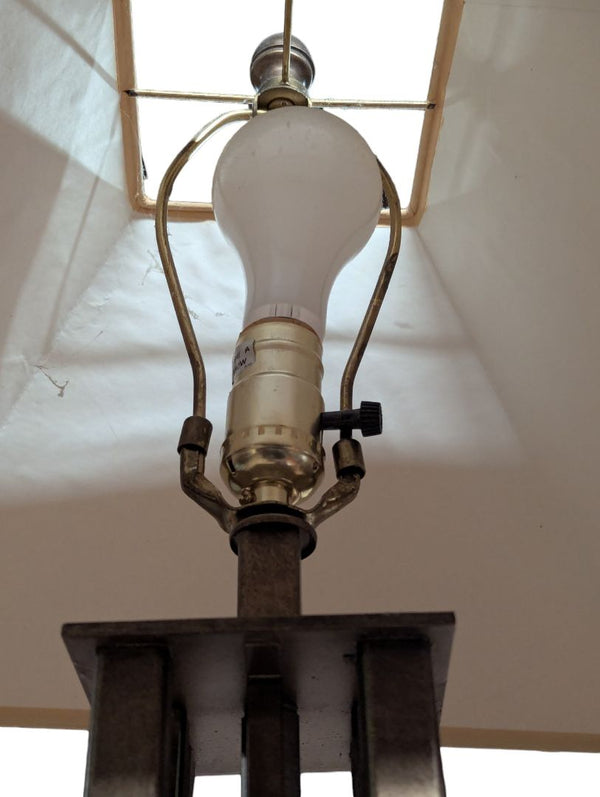 Traditional Metal Floor Lamp with Square Shade