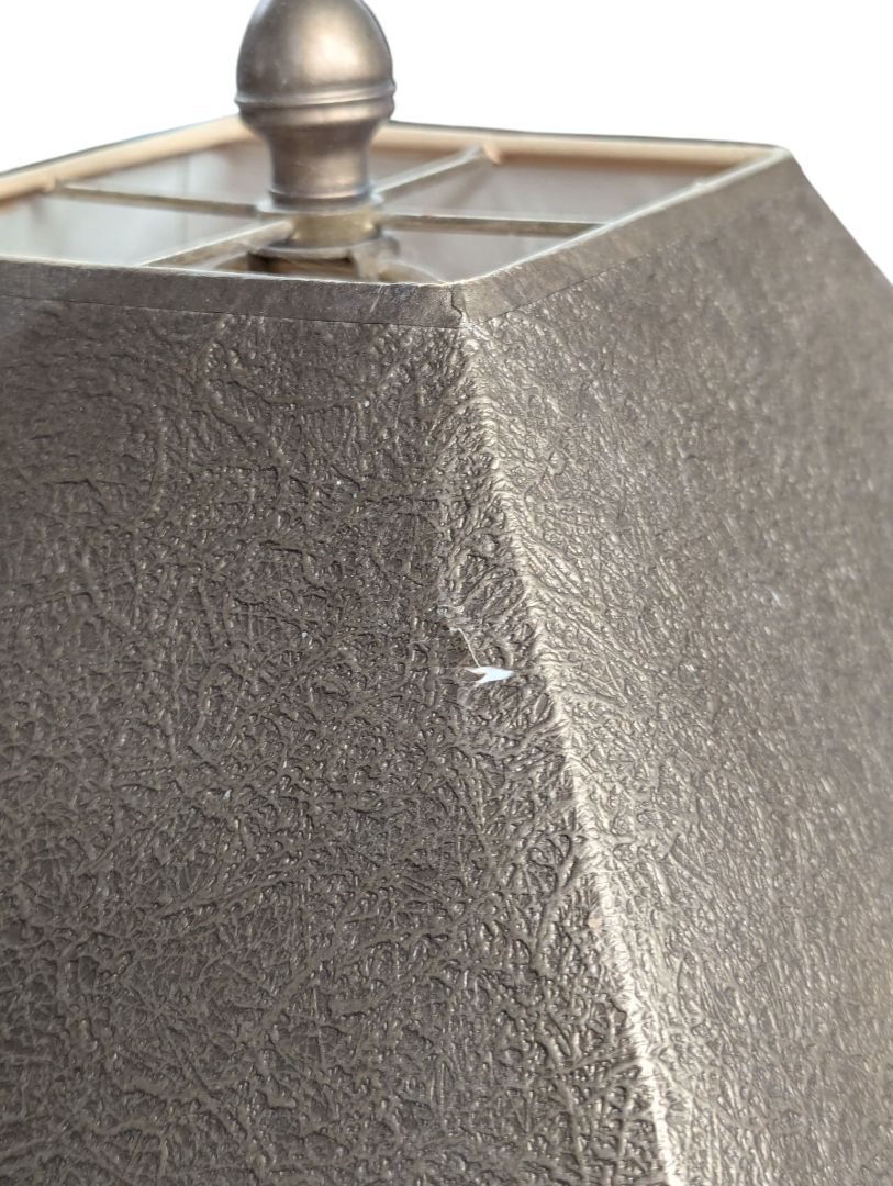 Traditional Metal Floor Lamp with Square Shade