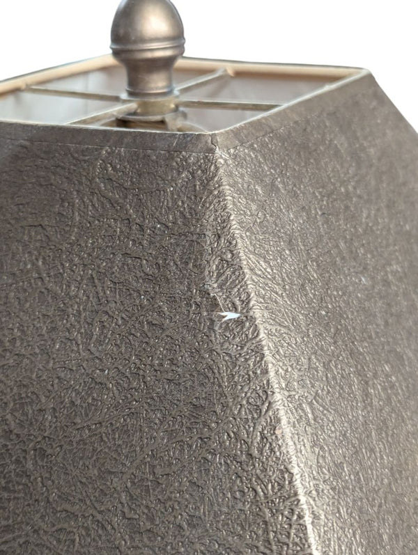 Traditional Metal Floor Lamp with Square Shade