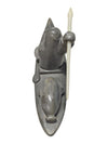 Signed “Thory Canada” Inuit-Style Hunter in Kayak Sculpture