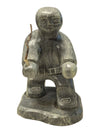 Vintage Inuit-Style Carved Stone Figure with Hand Tool