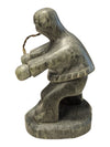 Vintage Inuit-Style Carved Stone Figure with Hand Tool