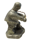 Vintage Inuit-Style Carved Stone Figure with Hand Tool