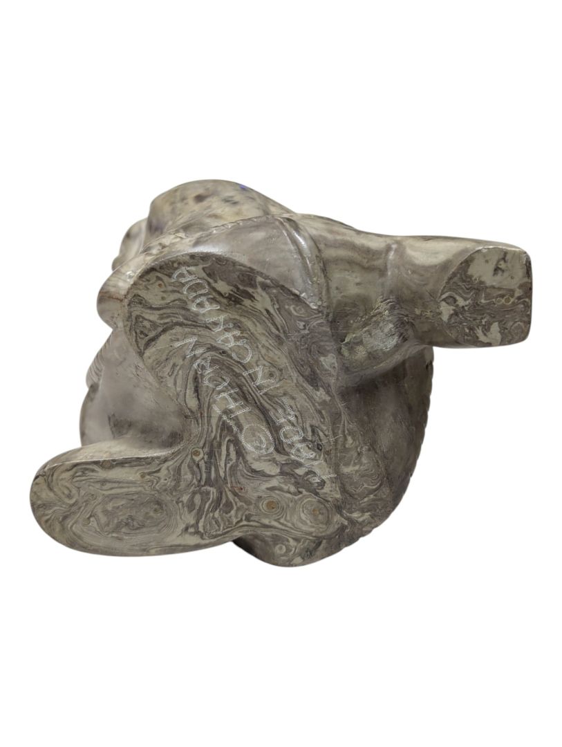 Signed “Thory Canada” Inuit-Style Hunter with Harpoon Sculpture