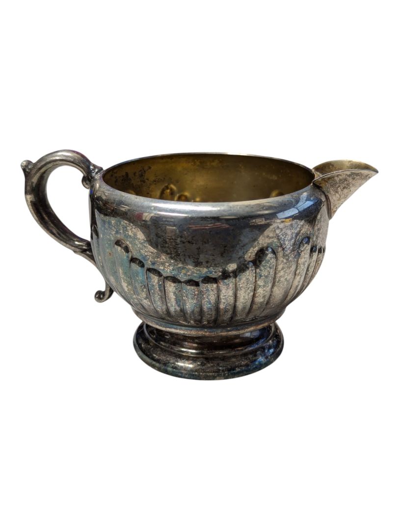 Viking Plate E.P. Copper Cream & Sugar Set with Tray