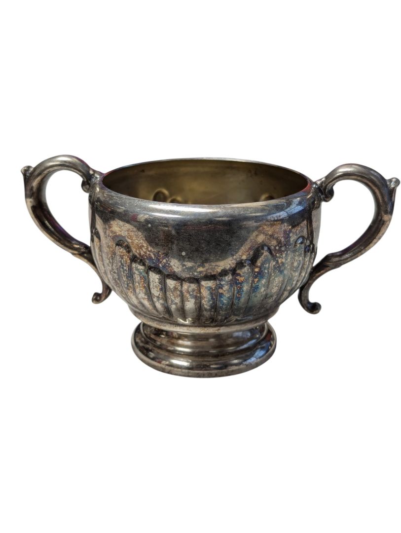 Viking Plate E.P. Copper Cream & Sugar Set with Tray