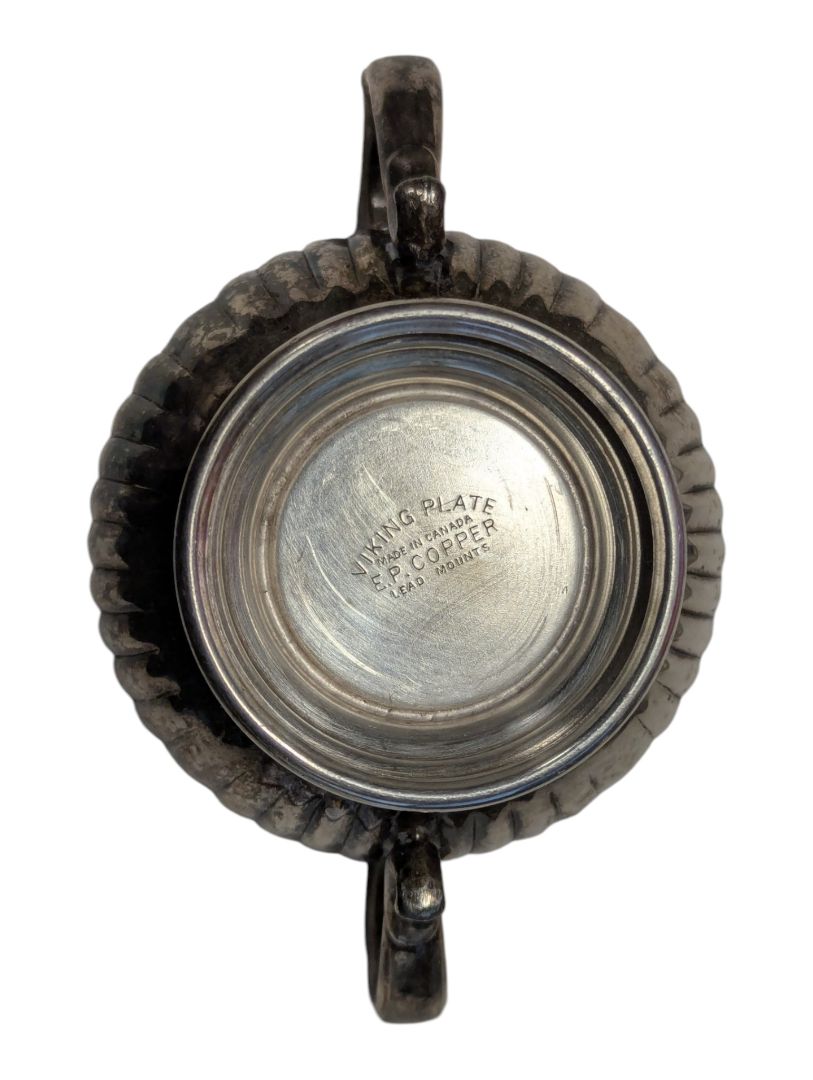 Viking Plate E.P. Copper Cream & Sugar Set with Tray