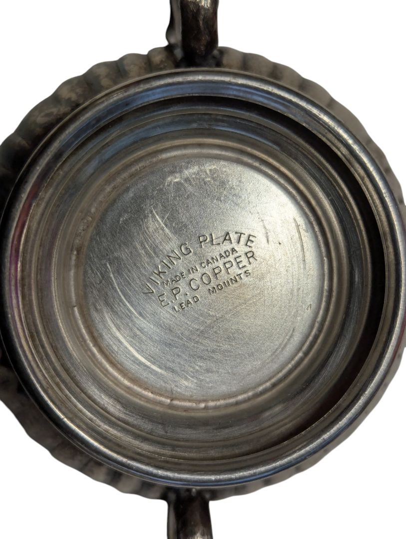 Viking Plate E.P. Copper Cream & Sugar Set with Tray