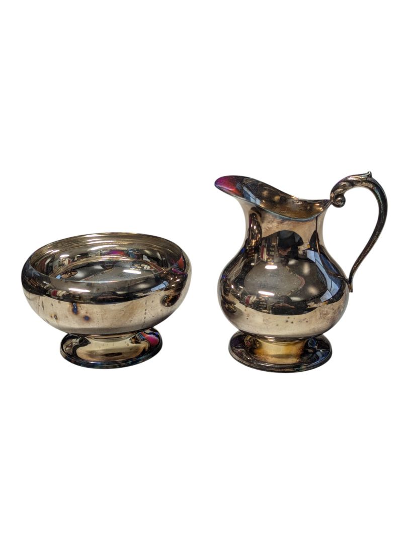Vintage Primrose Plate Creamer & Sugar Bowl Set