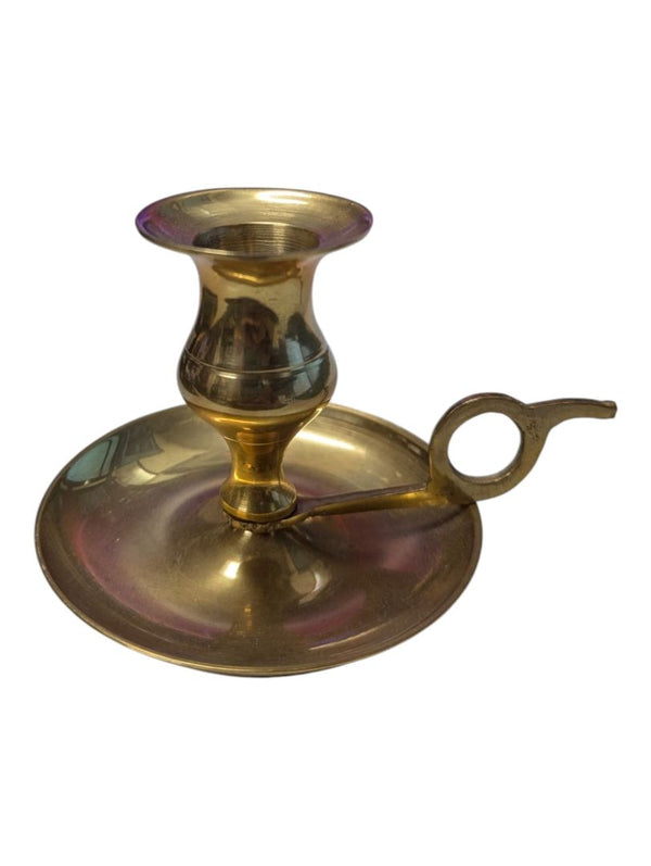 Vintage Brass Chamberstick Candle Holder