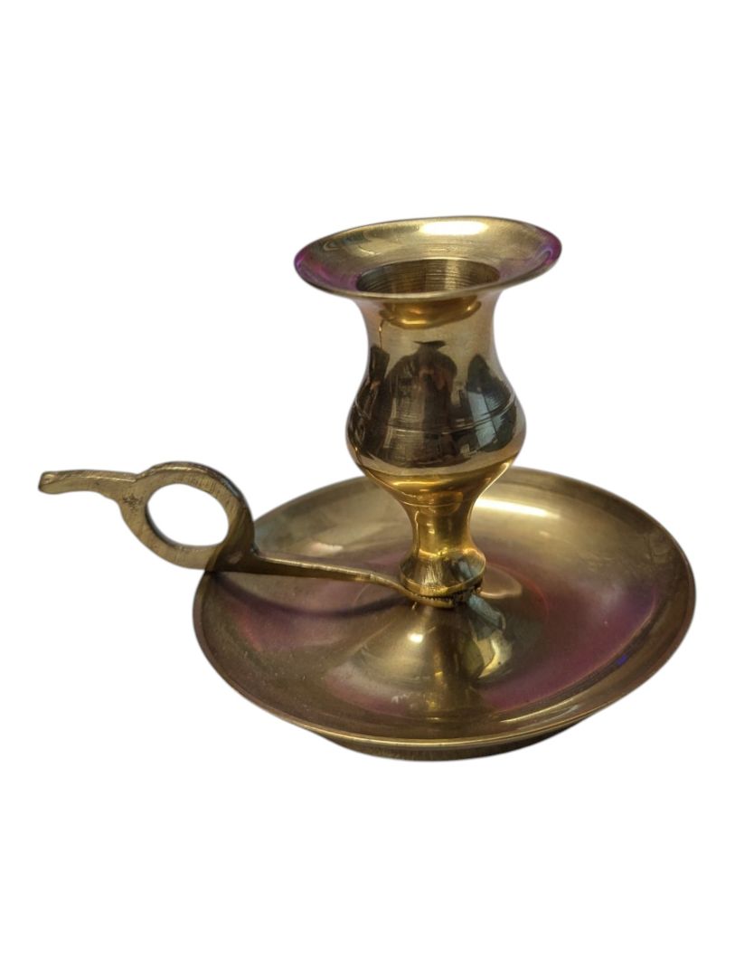 Vintage Brass Chamberstick Candle Holder