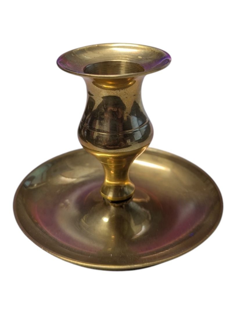 Vintage Brass Chamberstick Candle Holder