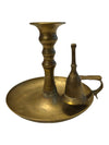 Vintage Brass Chamberstick Candle Holder with Snuffer