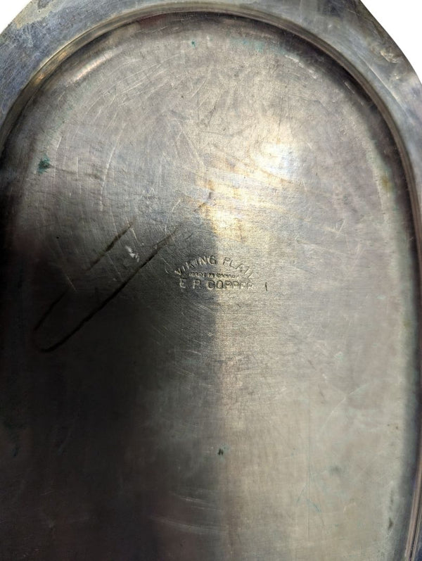 Viking Plate E.P. Copper Cream & Sugar Set with Tray