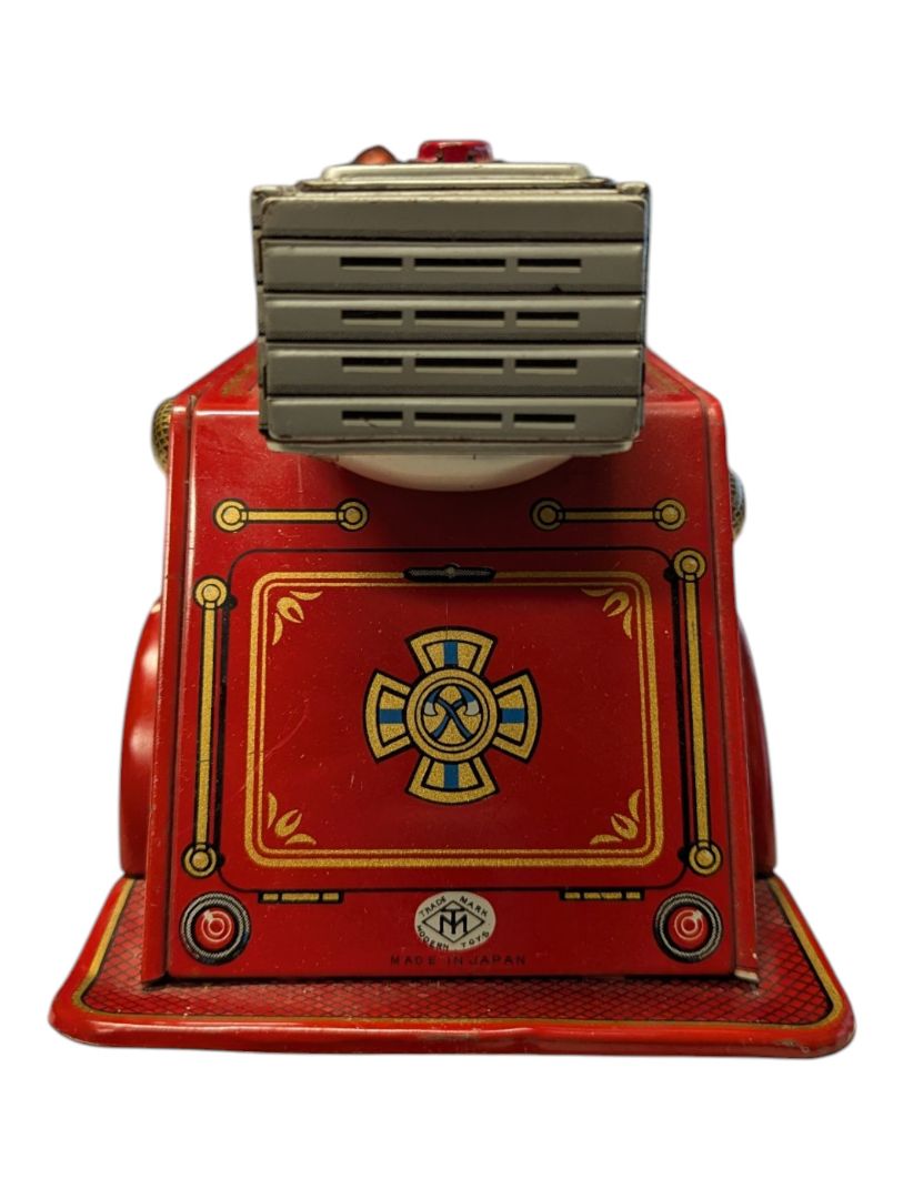 Vintage Modern Toys Japan Tin Litho Fire Truck