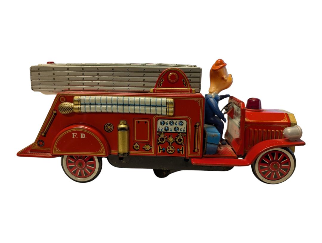 Vintage Modern Toys Japan Tin Litho Fire Truck