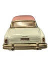 Vintage Tin Litho Style Toy Car – White & Pink