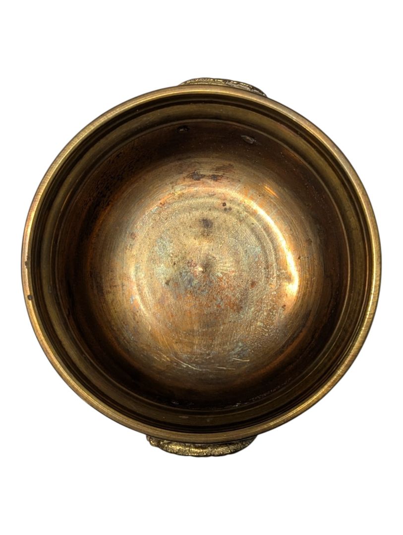 Vintage Brass Cachepot / Planter with Ornate Feet