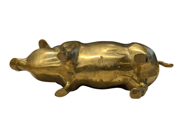 Vintage Solid Brass Pig Figurine