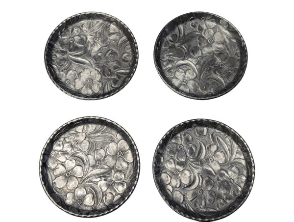 Set of 4 Everlast Forged Aluminum Floral Dishes