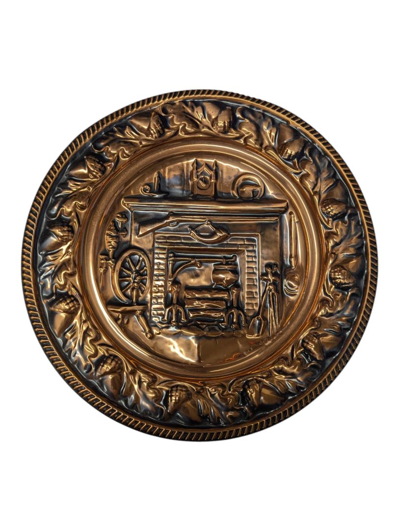Vintage Coppercraft Guild Colonial Fireplace Wall Plate