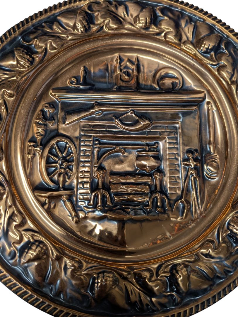 Vintage Coppercraft Guild Colonial Fireplace Wall Plate