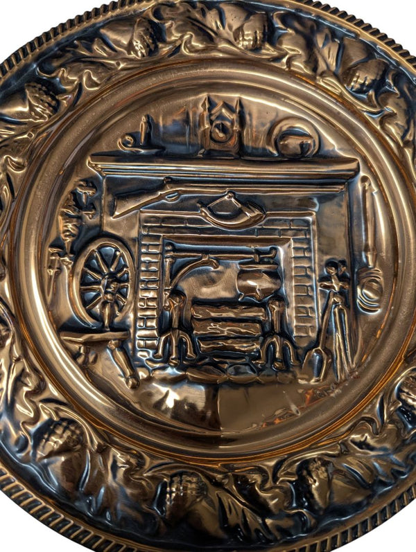 Vintage Coppercraft Guild Colonial Fireplace Wall Plate